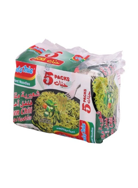 Indomie Saudi Instant Noodles – Green Chili Fried Flavor, Pack of 5 × 60g | Quick & Spicy Meal | Authentic Saudi Indomie